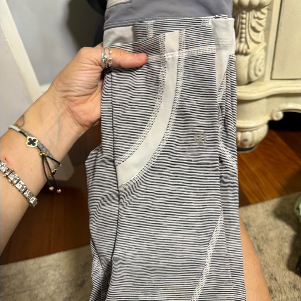 lululemon athletica Gray Striped Leggings